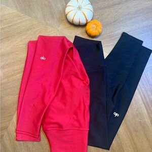 ALO Candy Red and Classic Black Airlift Leggings